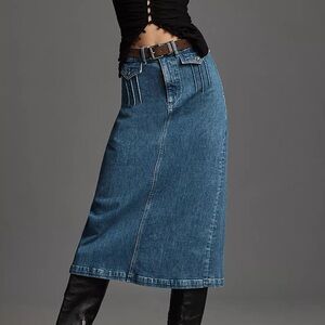 LE JEAN Denim Midi Skirt